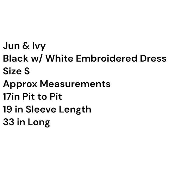 Jun & Ivy Black Boho Chic Embroidered Gauze Dress Womens Sz S Peasant V-Neck - Picture 6 of 12